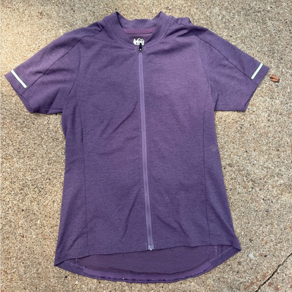REI Co-Op Purple Short Sleeve Zip Up Cycling Jersey